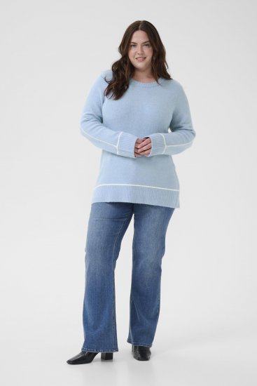 Kaffe Curve Jina Knit Pullover Powder Blue Melange - Pulls en maille - 