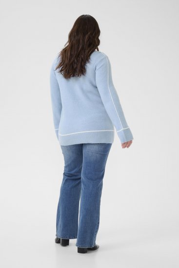 Kaffe Curve Jina Knit Pullover Powder Blue Melange - Pulls en maille - 