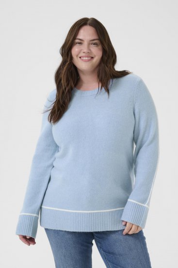 Kaffe Curve Jina Knit Pullover Powder Blue Melange - Pulls en maille - 