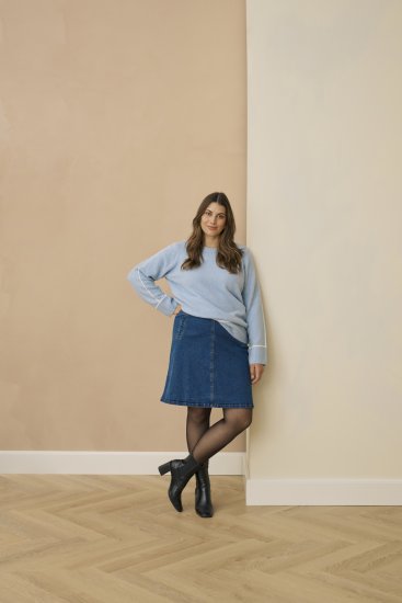 Kaffe Curve Jina Knit Pullover Powder Blue Melange - Pulls en maille - 