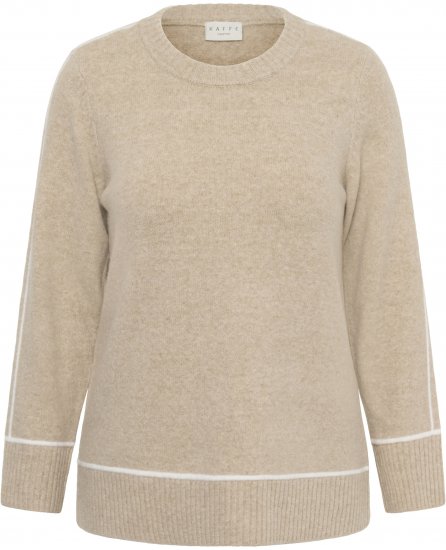 Kaffe Curve Jina Knit Pullover Feather Grey Melange - Pulls en maille - 
