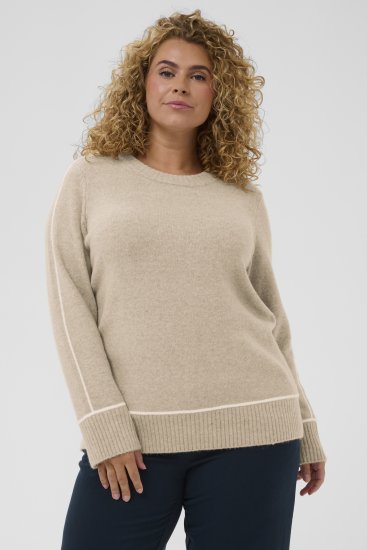 Kaffe Curve Jina Knit Pullover Feather Grey Melange - Pulls en maille - 