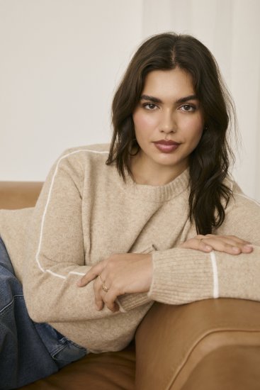 Kaffe Curve Jina Knit Pullover Feather Grey Melange - Pulls en maille - 