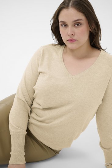 Kaffe Curve Lizzy Long Sleeve Pullover Feather Grey Melange - Pulls en maille - 
