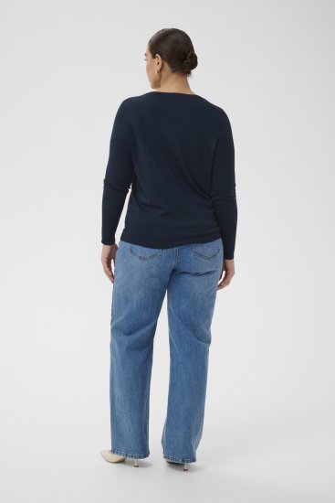 Kaffe Curve Lizzy Long Sleeve Pullover Midnight Marine - Pulls en maille - 
