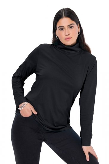 Ulla Popken Basic Long Sleeve Slim Fit Turtleneck Black - Sweatshirts & hoodies - Sweats, hoodies et mailles douillets