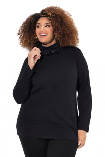 Ulla Popken Basic Long Sleeve Slim Fit Turtleneck Black - Sweatshirts & hoodies - Sweats, hoodies et mailles douillets