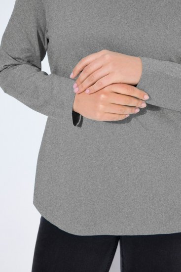Ulla Popken Basic Long Sleeve Slim Fit Turtleneck Light Grey Melange - Sweatshirts & hoodies - Sweats, hoodies et mailles douillets