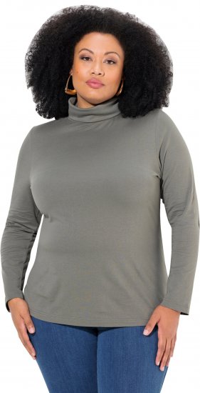 Ulla Popken Basic Long Sleeve Slim Fit Turtleneck Grey - Sweatshirts & hoodies - 