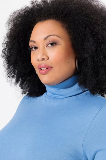 Ulla Popken Basic Long Sleeve Slim Fit Turtleneck Light Cornflower - Sweatshirts & hoodies - Sweats, hoodies et mailles douillets