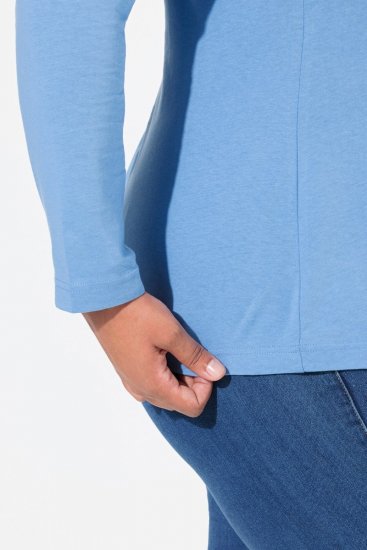 Ulla Popken Basic Long Sleeve Slim Fit Turtleneck Light Cornflower - Sweatshirts & hoodies - Sweats, hoodies et mailles douillets