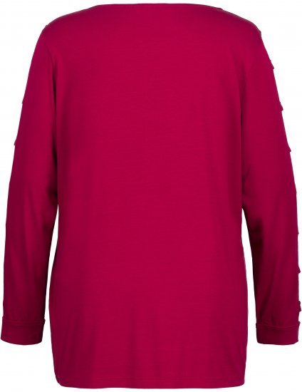 Ulla Popken Rhinestone Accent Statement Cutout Sleeve Stretch Knit Top Wine Red - T-shirts imprimés pour femme - 