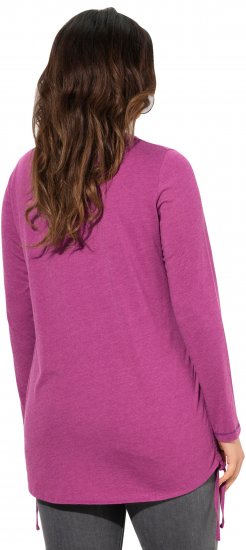 Ulla Popken Tie Hem Long Sleeve Graphic Tee Berry - T-shirts imprimés pour femme - 