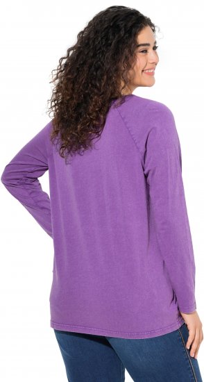 Ulla Popken Dream Rhinestone Lettering Long Sleeve Tee Light Plum - T-shirts imprimés pour femme - 