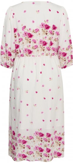 Kaffe Curve Rosa Midi Dress White Rose Border Flower - Robes - 