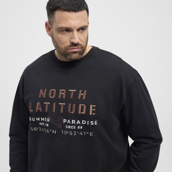 North Latitude Sweatshirt Black TALL - VÊTEMENTS HOMME MT-6XLT - Vêtements Tall Homme