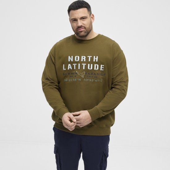 North Latitude Sweatshirt Army Green TALL - VÊTEMENTS HOMME MT-6XLT - Vêtements Tall Homme
