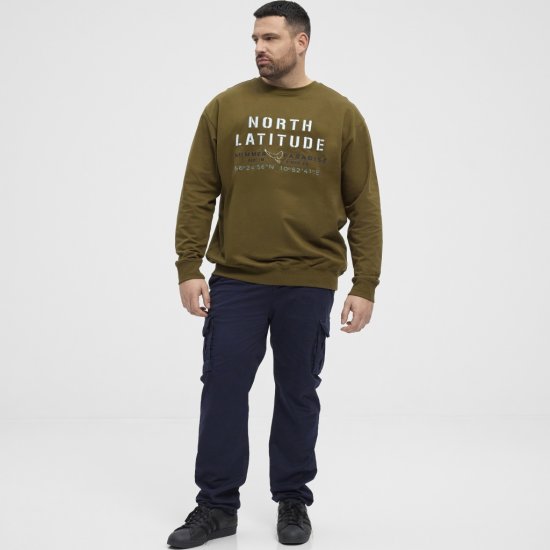 North Latitude Sweatshirt Army Green TALL - VÊTEMENTS HOMME MT-6XLT - Vêtements Tall Homme