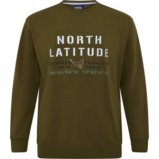 North Latitude Sweatshirt Army Green TALL - VÊTEMENTS HOMME MT-6XLT - Vêtements Tall Homme