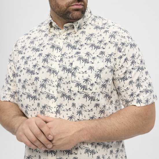 North Latitude Shirt Short Sleeve Off White - Chemises - Chemises Grandes Tailles Hommes