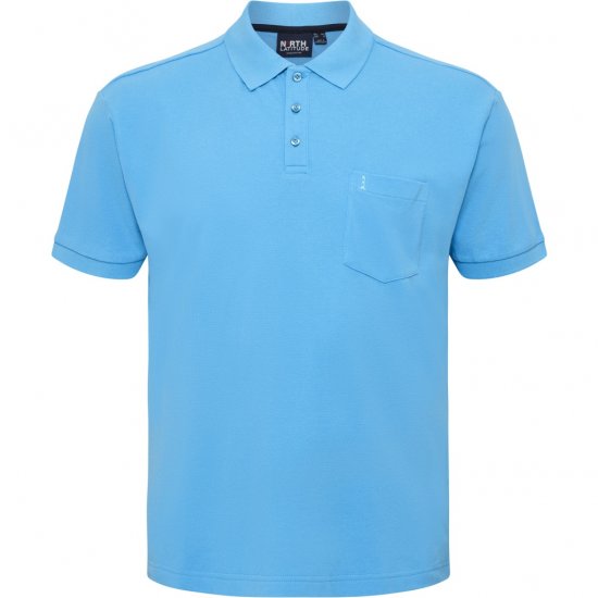 North Latitude Polo Pique Short Sleeve Turquoise - Polos - Polos homme grande taille