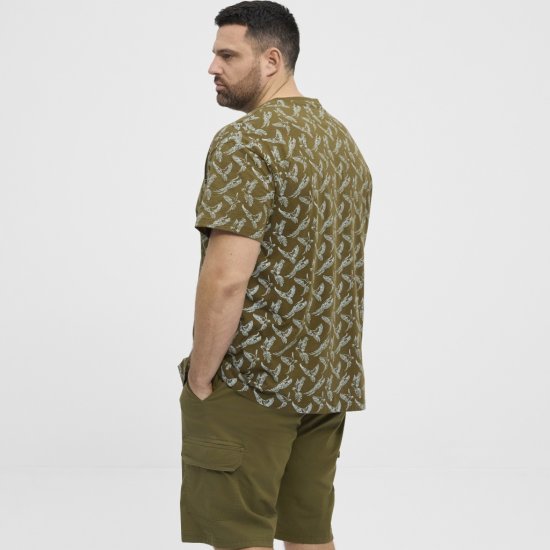 North Latitude T-shirt Allover Printed Green - T-shirts - T-shirts Homme Grande Taille