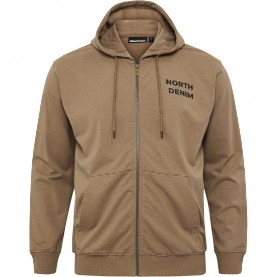 North Latitude Hoodie with Zipper Dark Sand TALL - TALL sweatshirts - 