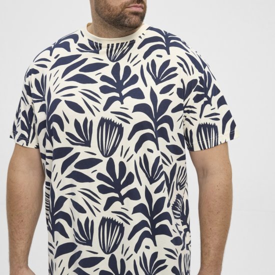 North Latitude T-shirt Allover Printed Navy - T-shirts - T-shirts Homme Grande Taille