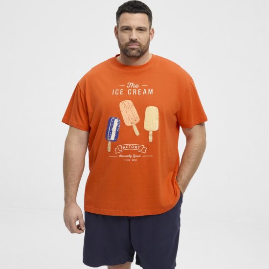North Latitude T-Shirt Ice Cream Orange - T-shirts - T-shirts Homme Grande Taille