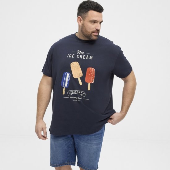 North Latitude T-Shirt Ice Cream Navy - T-shirts - T-shirts Homme Grande Taille