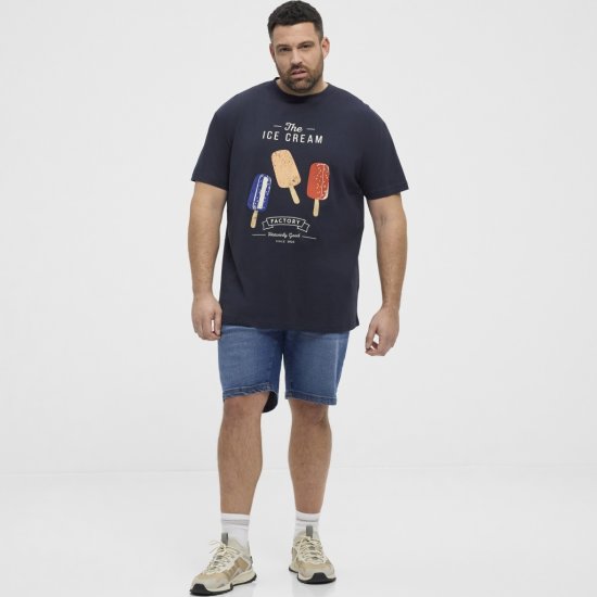 North Latitude T-Shirt Ice Cream Navy - T-shirts - T-shirts Homme Grande Taille