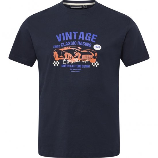 North Latitude T-Shirt Classic Racing Navy - T-shirts - T-shirts Homme Grande Taille