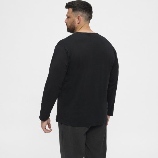 North Latitude T-Shirt Long Sleeve Black - T-shirts - T-shirts Homme Grande Taille