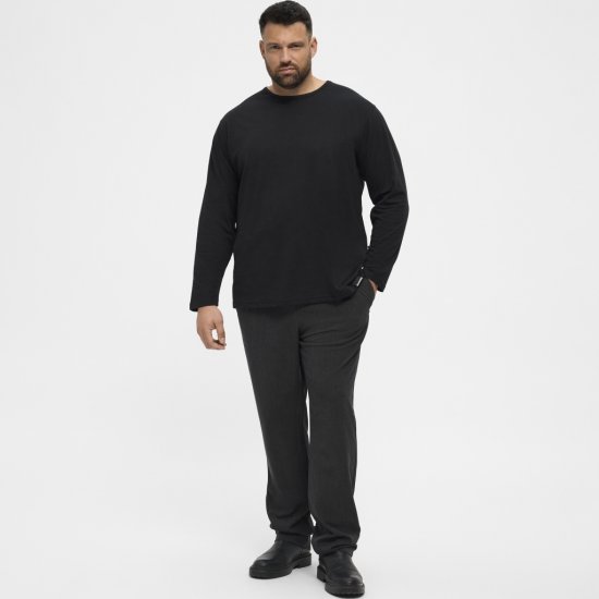North Latitude T-Shirt Long Sleeve Black - T-shirts - T-shirts Homme Grande Taille