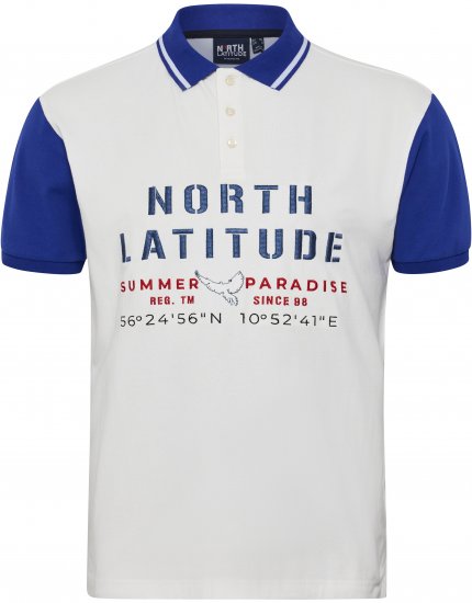 North Latitude Polo Short Sleeve Blue And White TALL - VÊTEMENTS HOMME MT-6XLT - Vêtements Tall Homme