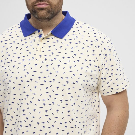 North Latitude Polo Pique Printed Off-White TALL - VÊTEMENTS HOMME MT-6XLT - Vêtements Tall Homme