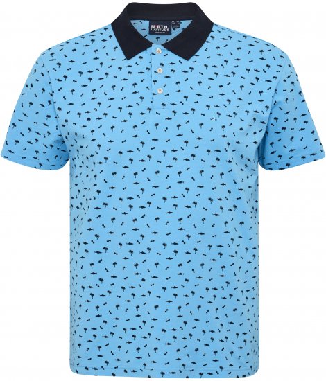 North Latitude Polo Pique Printed Turquoise TALL - VÊTEMENTS HOMME MT-6XLT - Vêtements Tall Homme