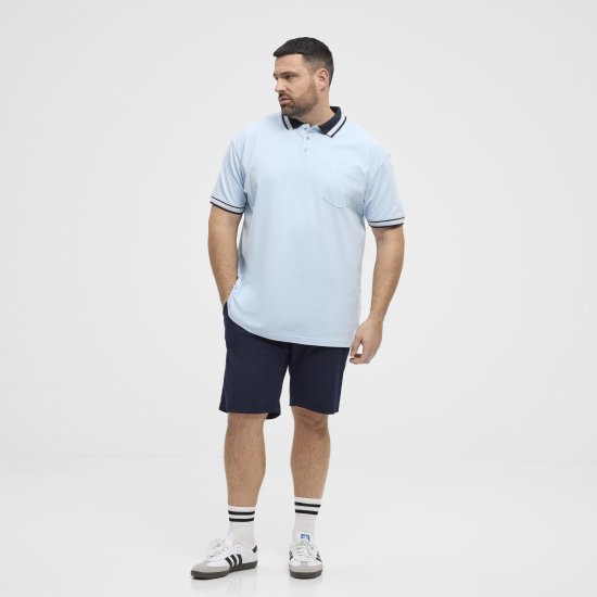 North Latitude Polo Pique Short Sleeve Light Blue - Polos - Polos homme grande taille