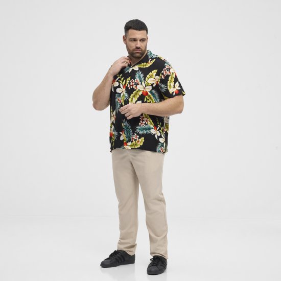 North Latitude Shirt Short Sleeve Printed Allover Black - Chemises - Chemises Grandes Tailles Hommes