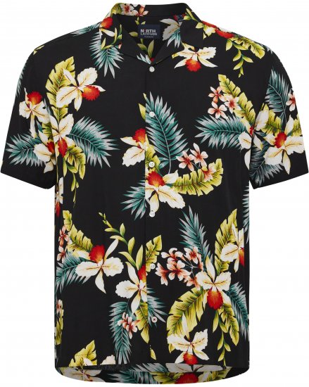 North Latitude Shirt Short Sleeve Printed Allover Black - Chemises - Chemises Grandes Tailles Hommes