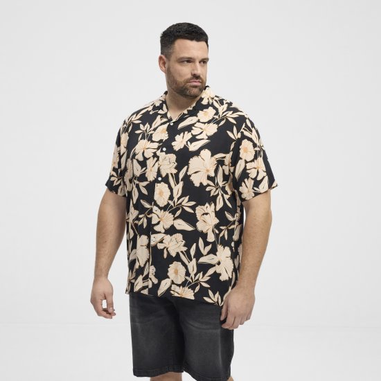 North Latitude Shirt Cuba Short Sleeve Navy - Chemises - Chemises Grandes Tailles Hommes