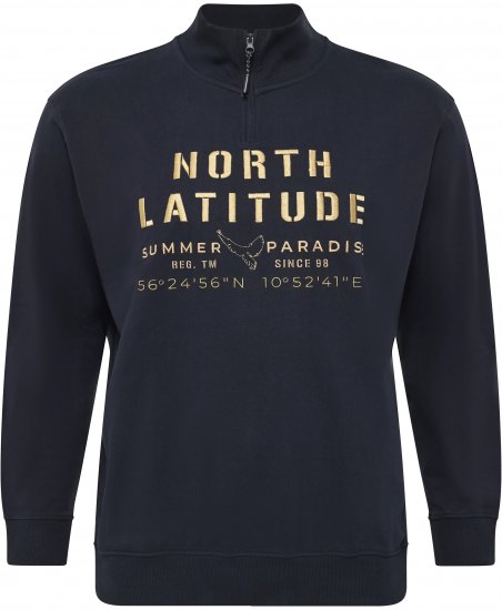 North Latitude Sweatshirt Half-Zip Navy - VÊTEMENTS HOMME MT-6XLT - Vêtements Tall Homme