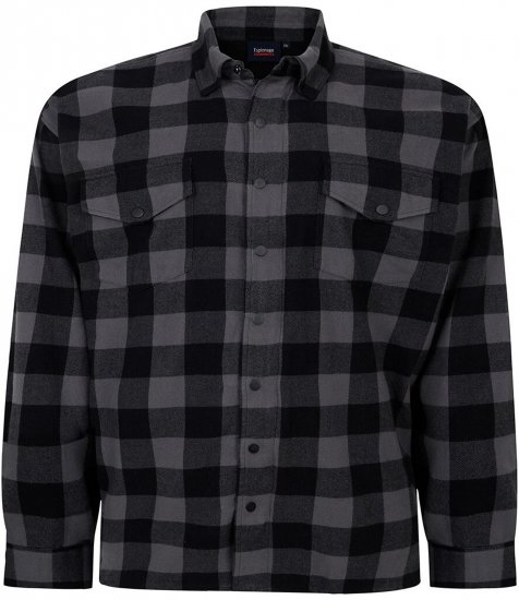 Espionage SH423 Checked Overshirt Black/Charcoal - Vestes de printemps - Vestes de printemps grandes tailles
