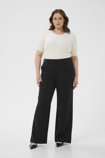 Kaffe Curve Halley Pantalon Noir - Jeans & Pantalons Femme Grandes Tailles – Plus Size - 