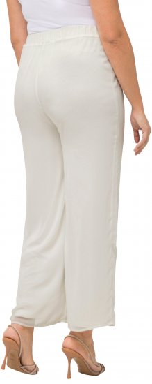 Ulla Popken Layered Chiffon Wide Leg Pants White - Jeans & Pantalons Femme Grandes Tailles – Plus Size - 