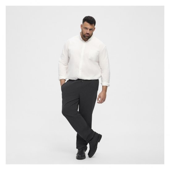 North Latitude Dress Pants Elastic Waist Dark Grey Melange - Pantalons - Pantalons Grande Taille Hommes