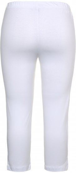 Ulla Popken Basic Stretch Knit Capris White - Jeans & Pantalons Femme Grandes Tailles – Plus Size - 