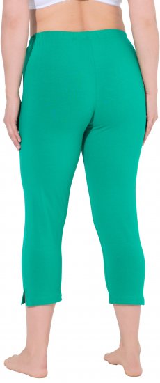 Ulla Popken Basic Stretch Knit Capris Green - Jeans & Pantalons Femme Grandes Tailles – Plus Size - 