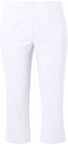 Ulla Popken Stretch Basic Bengaline Capri Pants Snow White - Jeans & Pantalons Femme Grandes Tailles – Plus Size - 