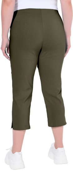 Ulla Popken Stretch Basic Bengaline Capri Pants Forest Forest Green - Jeans & Pantalons Femme Grandes Tailles – Plus Size - 